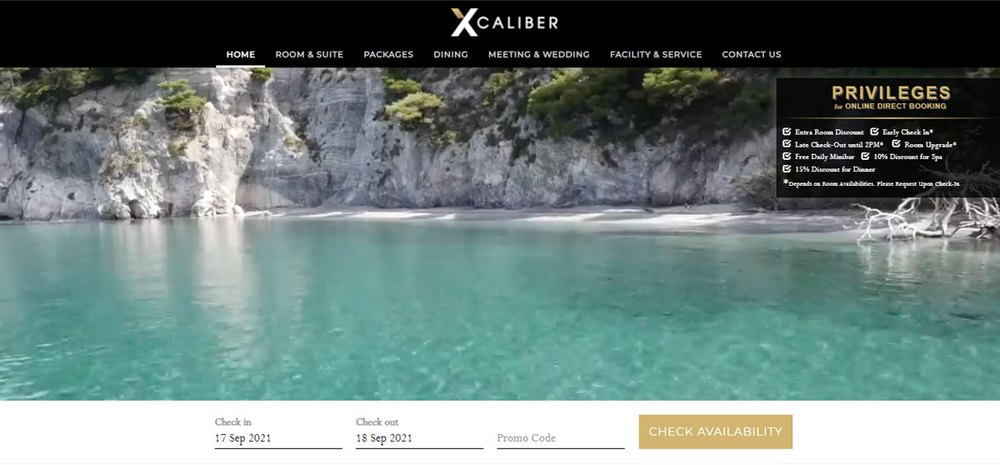 Sample hotel website design 02, shown on desktop
