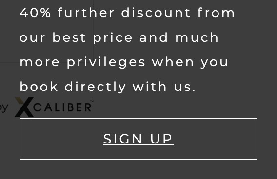 An exclusive offer prompt inviting the guest to sign up for a further discount and more privileges when booking direct