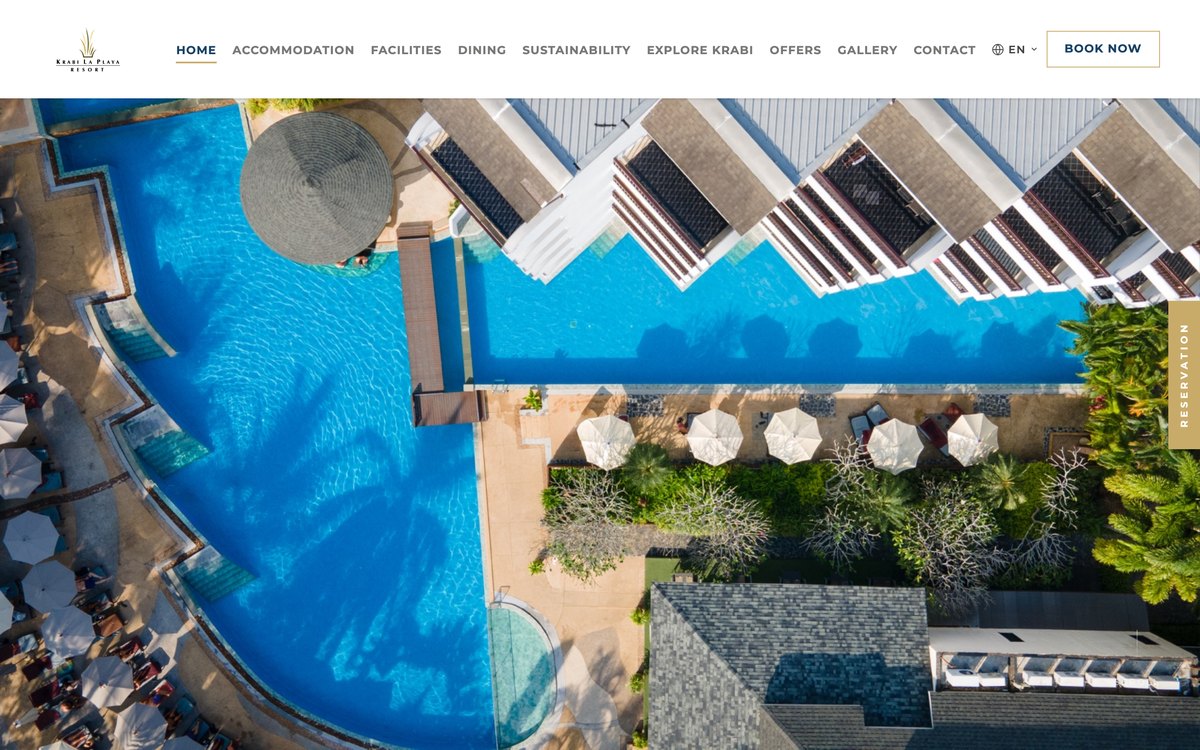 Krabi La Playa Resort website home page